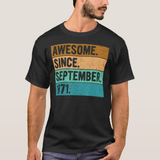 T-shirt Magnifique Depuis Septembre 1971 51 Ans 51st Bi