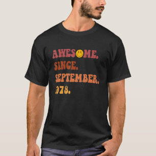T-shirt Magnifique Depuis Septembre 1978 Retro Super 44 An