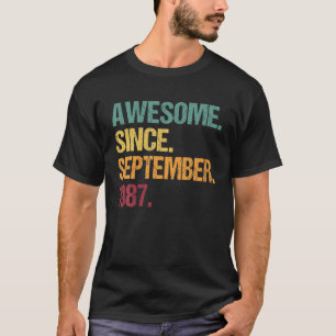 T-shirt Magnifique Depuis Septembre 1987 Vintage 32E Anniv