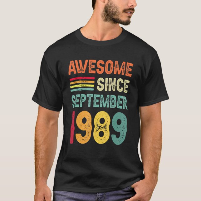 T-shirt Magnifique depuis septembre 1989 33e anniversaire  (Devant)