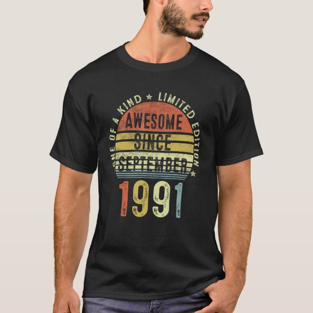T-shirt Magnifique Depuis Septembre 1991 31 Ans 31ème Bir (Devant)