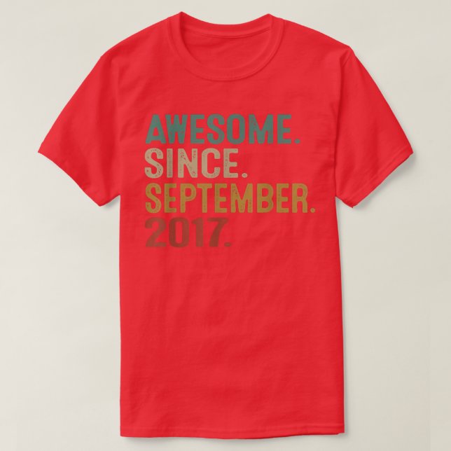 T-shirt Magnifique depuis septembre 2017 5ème anniversaire (Design devant)