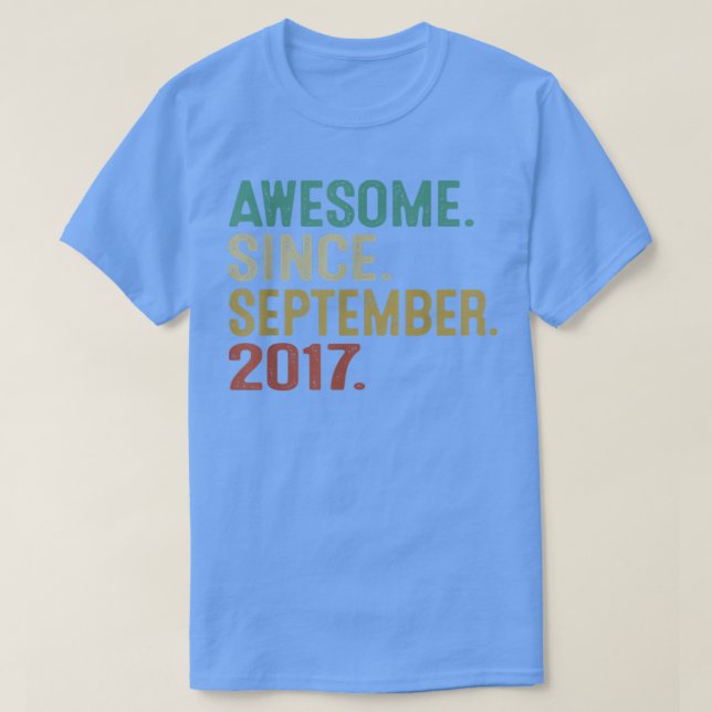 T-shirt Magnifique depuis septembre 2017 5ème anniversaire (Design devant)