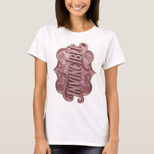 T-shirt Magnifique design audacieux rose INVINCIBLE