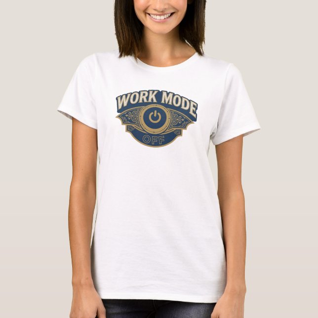 T-shirt Magnifique design WORK MODE OFF en orange (Devant)