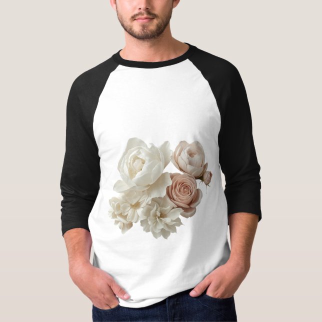 T-shirt Magnifique dessin de rose  (Devant)