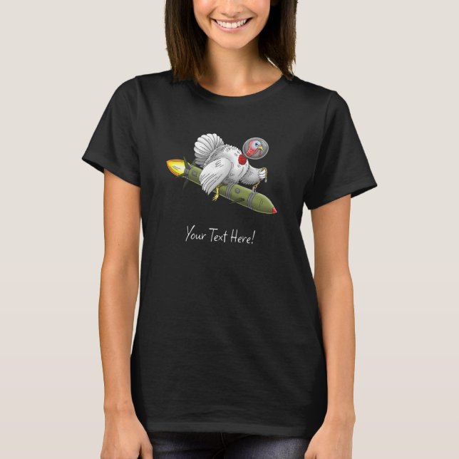 T-shirt Magnifique Dinde de Fusée de Thanksgiving (Devant)