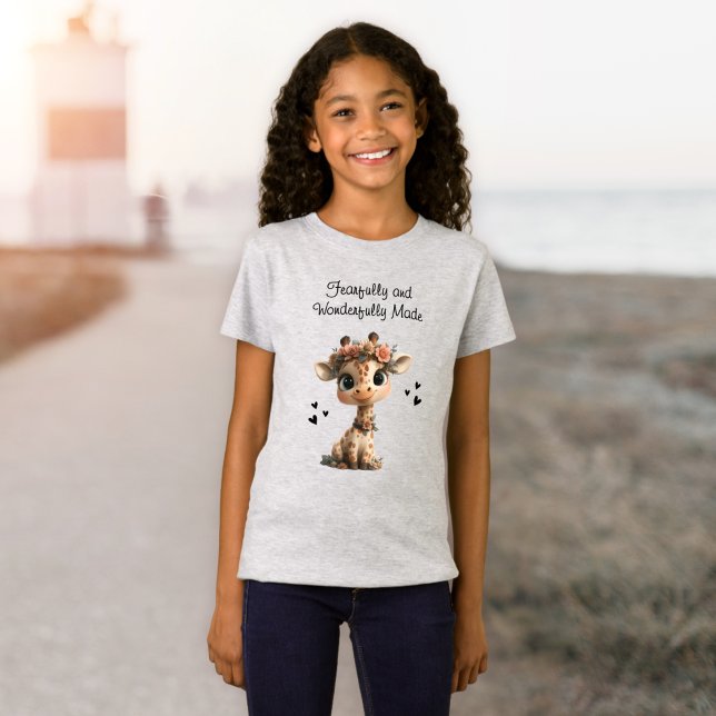 T-Shirt Magnifique fille Giraffe (Créateur téléchargé)