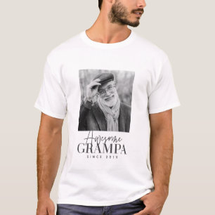 T-shirt Magnifique Grampa depuis 20XX Simple Photo Élégant