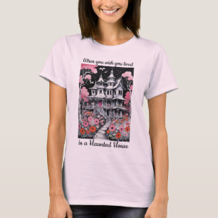 T-shirt Magnifique Halloween Maison Hantée Floral