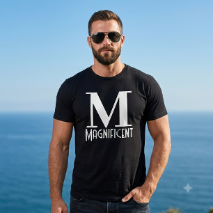 T-shirt Magnifique lettre initiale monogramme M pour les m