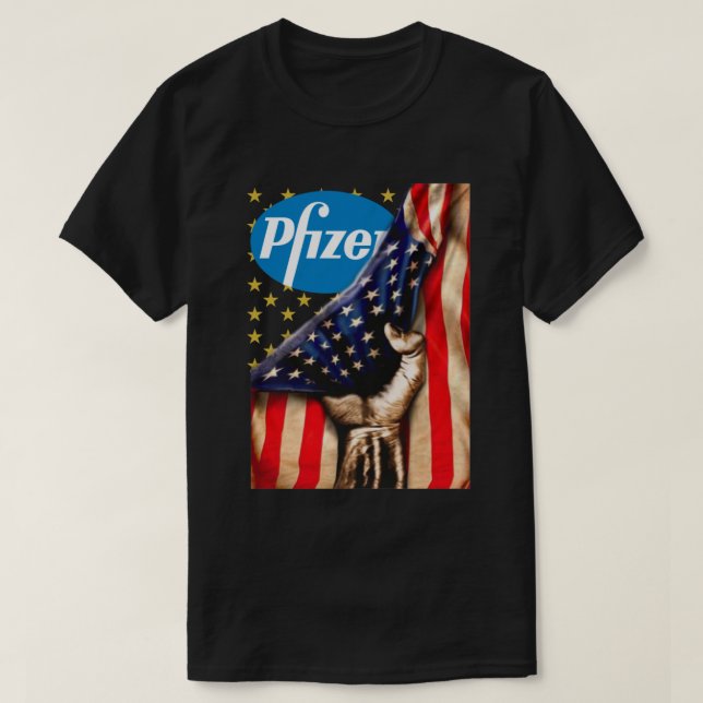 T-shirt Magnifique logo Pfizer et l'America Flag (Design devant)