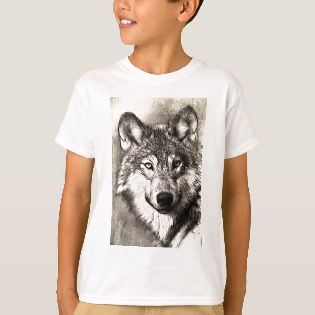 T-shirt Magnifique loup visage photo accessoires d'impress (Devant)