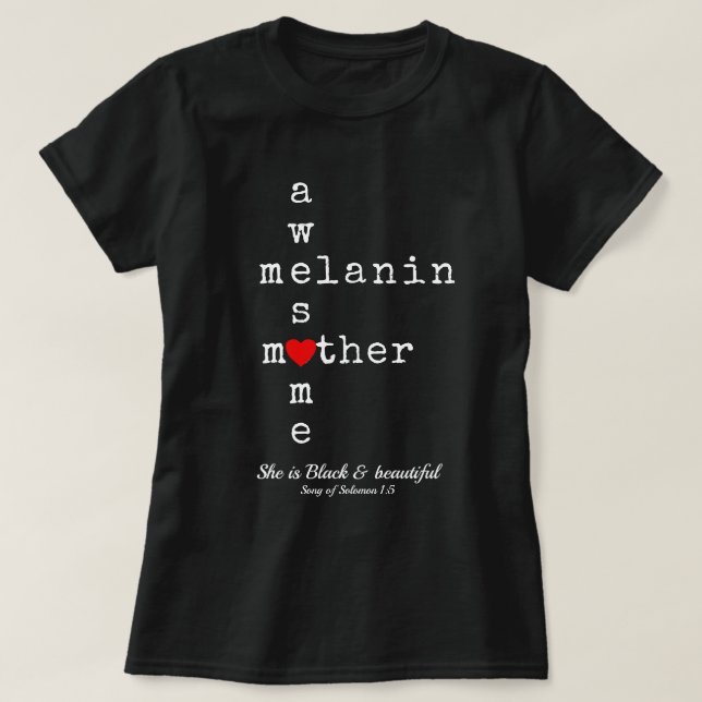 T-shirt MAGNIFIQUE MÈRE MELANIN | Fête des mères chrétienn (Design devant)