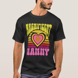 T-shirt Magnifique Nanny Cute Sunset Hearts Fête des Mères