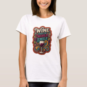 T-shirt Magnifique or VIN FAIT SMILER LE MONDE