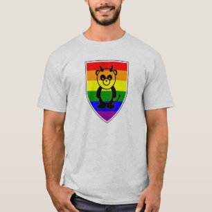 T-shirt Magnifique ours panda gay sur drapeau arc-en-ciel