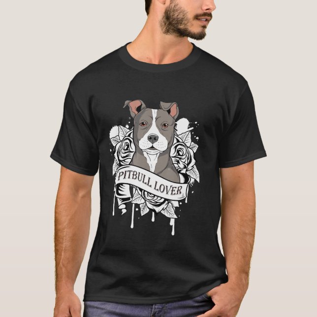 T-shirt Magnifique Pitbull Gif Pit Bull -Nouveau (Devant)