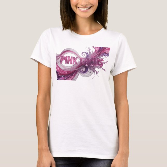 T-shirt Magnifique Tee à déclaration PINK FOCUS Rose (Devant)
