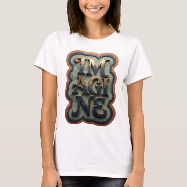 T-shirt Magnifique Tee IMAGINE en Or (Devant)