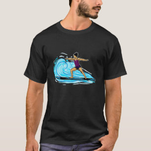 T-shirt Magnifique yoga de planche de surf debout