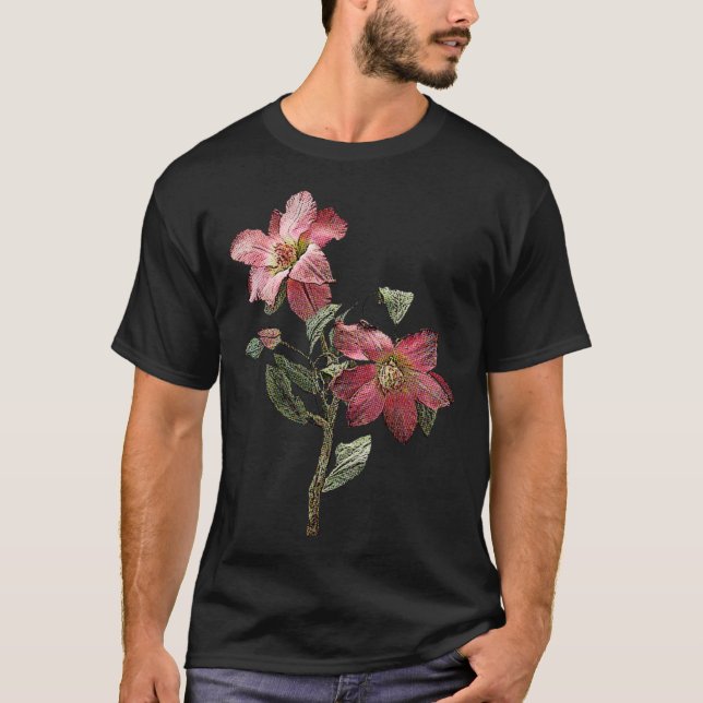 T-shirt Magnolias roses (Devant)