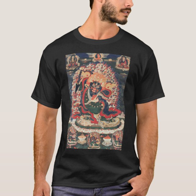 T-shirt Mahakala Peinture Tibétaine 18E (Devant)