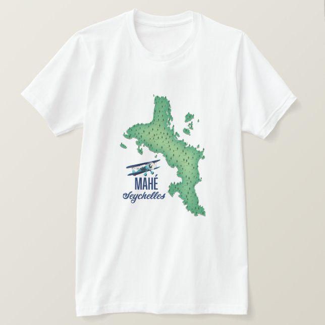 T-shirt Mahé, Seychelles Carte ancienne (Design devant)