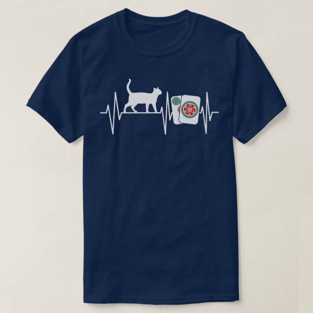 T-shirt Mahjong Amoureux des chats Drôle jeu chinois pour  (Design devant)