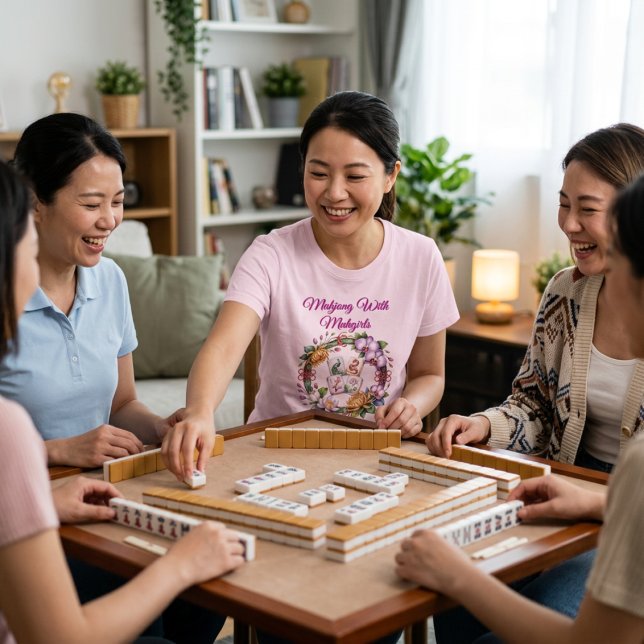 T-shirt Mahjong avec les filles (Créateur téléchargé)