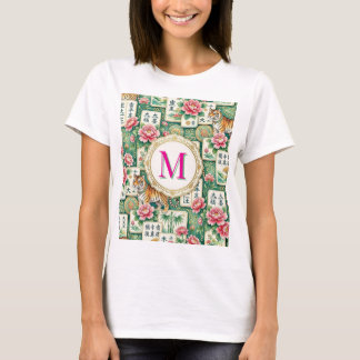 T-shirt Mahjong Chinoiserie Floral Monogram Personalized