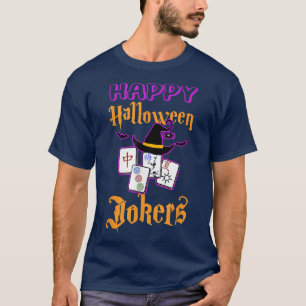T-shirt Mahjong Happy Halloween Jokers Tile Game Baseball