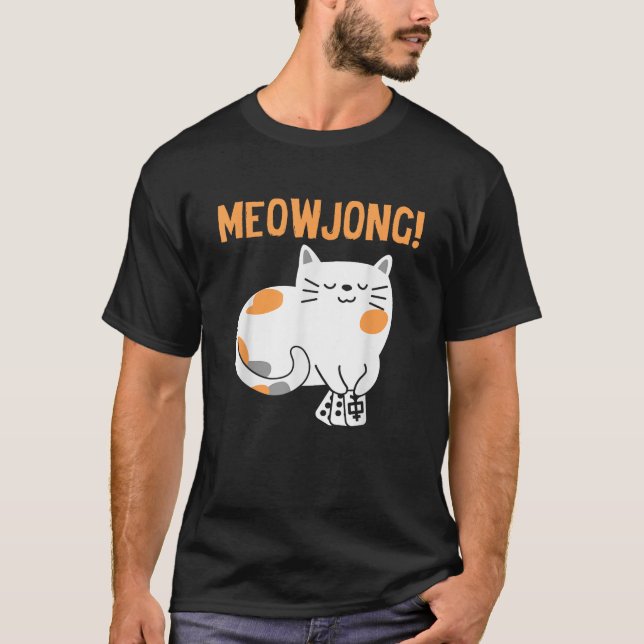 T-shirt Mahjong Jeu du joueur de chat Mah Jongg Chine Soli (Devant)