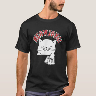 T-shirt Mahjong Joueur de chat Chine jeu de société MahJon
