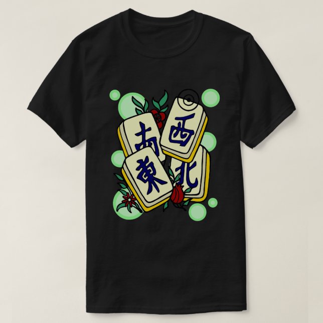 T-shirt mahjong mahjongg mahjong tuiles quatre vents (Design devant)