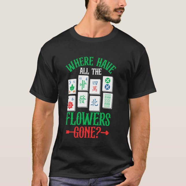 T-shirt Mahjong - Où sont passées les fleurs (Devant)
