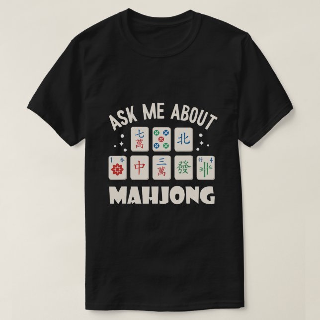 T-shirt Mahjong Party Me questionnez sur Mahjong Mahjong G (Design devant)