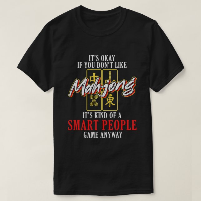 T-shirt Mahjong Smart People Jeu Chine Board Joueur (Design devant)