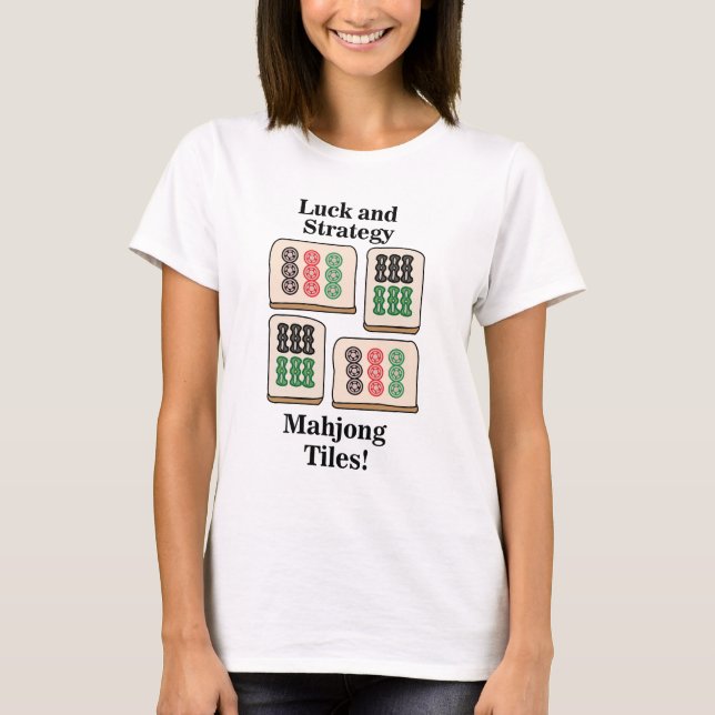 T-shirt Mahjong Tiles Luck Strategy Joueurs (Devant)