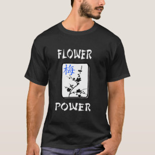 T-shirt Mahjongg Flower Power Chine Jeu juif chinois