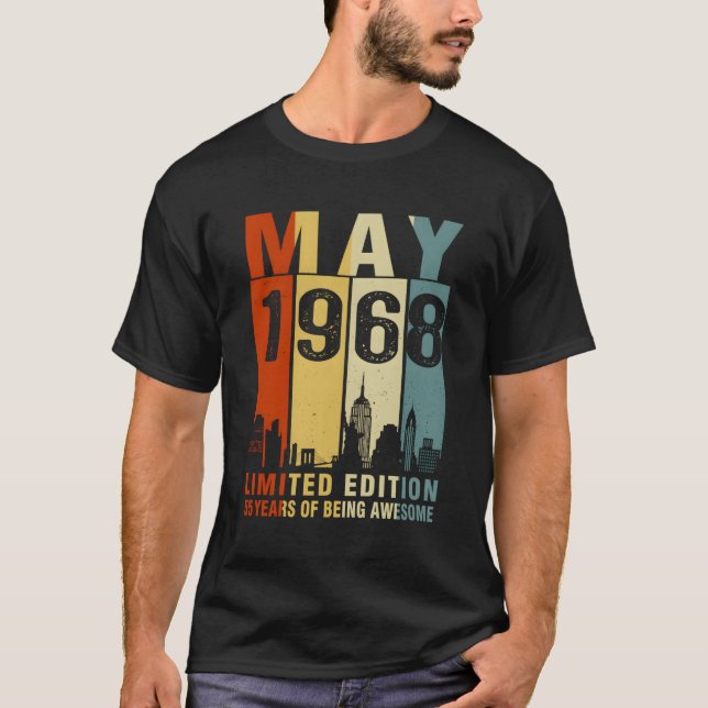 T-shirt Mai 1968 55 Ans D'Être Awesome (Devant)