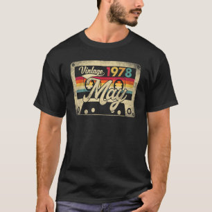 T-shirt Mai 1978 44e anniversaire Retro 44 ans Vintag