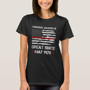 T-shirt Mai 1978 Drapeau américain Cadeaux de 45 ans 45e B