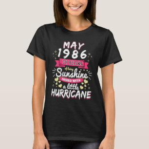 T-shirt MAI 1986 Fille 34 ans ensoleillé Mixte Hurrique