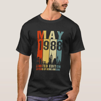 T-shirt Mai 1988 35 Ans D'Être Awesome Vintage