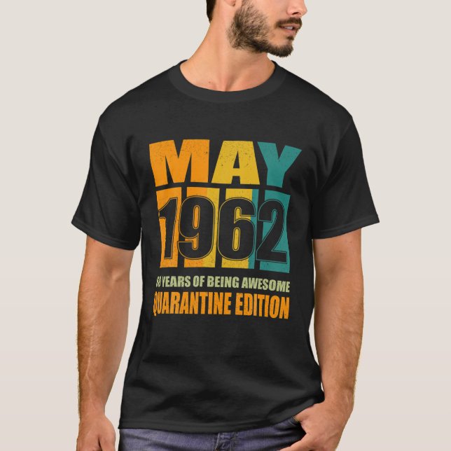 T-shirt Mai 60E Anniversaire Retro Limited Edition 1962 Qu (Devant)