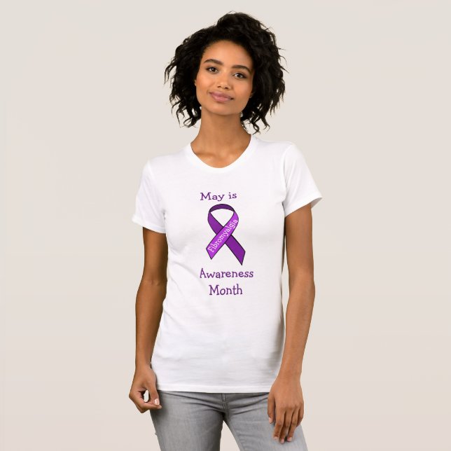 T-shirt Mai est Fibromyalgie Mois de sensibilisation Chemi (Devant entier)