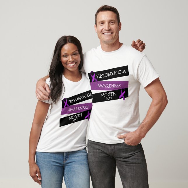 T-shirt Mai est Fibromyalgie Mois de sensibilisation Ribbo (Unisexe)