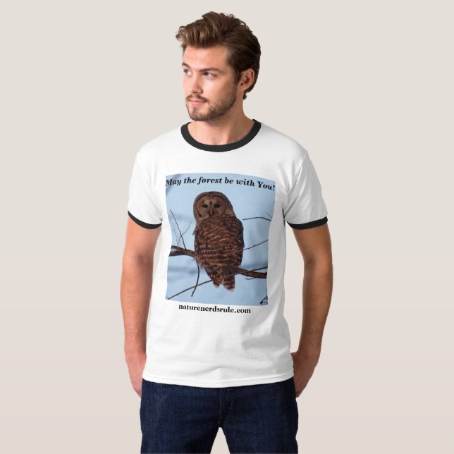 T-shirt Mai la forêt soit avec vous !  version de hibou (Devant entier)