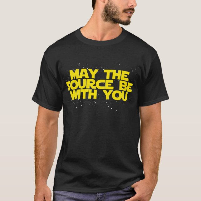 T-shirt Mai la source soit avec vous - jaune/parodie (Devant)